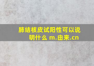 肺结核皮试阳性可以说明什么 m.由来.cn